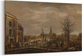 Schilderij - Het Rapenburg in Leiden — 100x70 cm