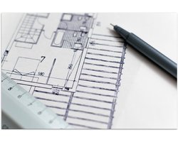 Poster – Bouwtekening/Plattegrond - 120x80cm Foto op Posterpapier