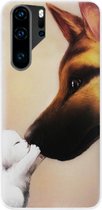 ADEL Siliconen Back Cover Softcase Hoesje Geschikt voor Huawei P30 Pro - Hond Kat Familie