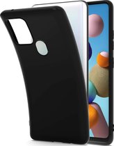 Flexibele achterkant Silicone hoesje zwart Geschikt voor: Samsung Galaxy A21S