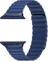 Shop4 - Bandje voor Apple Watch 6 40mm - Kunstleer Blauw