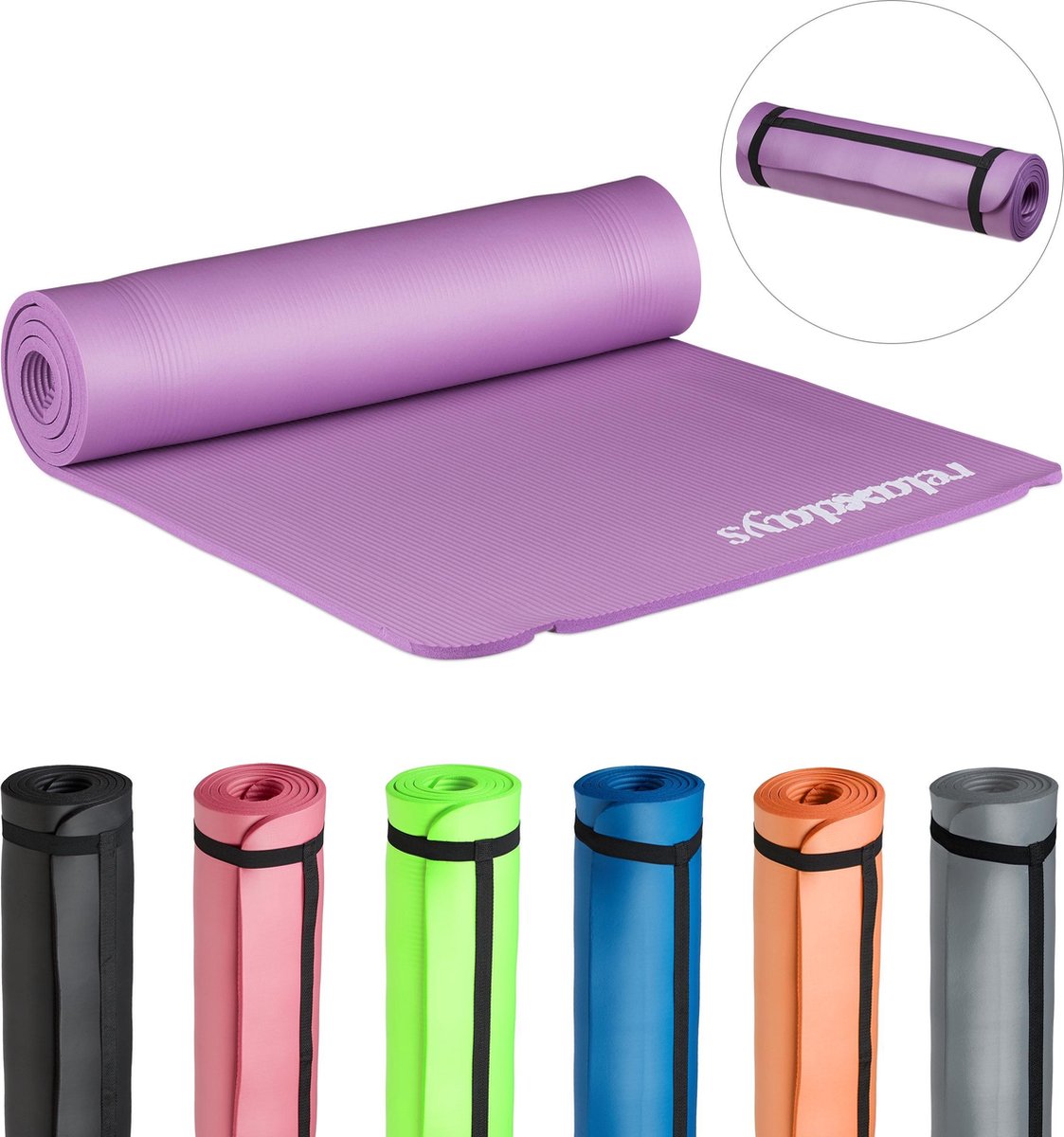 Relaxdays yogamat dik - sportmat - workout matje - jogamat - joga matje - mat - 60 x 180 - Paars