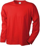 James and Nicholson - Heren Medium Lange Mouwen T-Shirt (Rood)