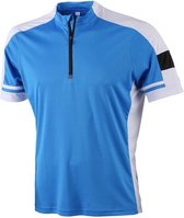 James and Nicholson - Heren Fietsshirt met Halve Rits (Blauw)