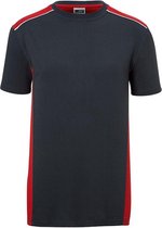 Fusible Systems - Heren James and Nicholson Workwear Level 2 T-Shirt (Grijs/Rood)