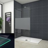 vrijstaande inloopdouche 70x200cm,douchescherm,10mm gezandstraald veiligheidsglas met explosie bestendige folie,nano easyclean antikalk, 90cm stabilisator