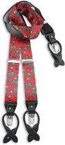 Sir Redman - luxe bretels - 100% made in NL, - Klassiek Paisley - rood / groen / grijs