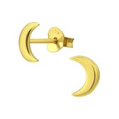 Oorbellen dames | Oorstekers | Gold plated oorstekers, maansikkel | WeLoveSilver