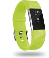 Siliconen Smartwatch bandje - Geschikt voor  Fitbit Charge 2 siliconen bandje - lichtgroen - Maat: L - Horlogeband / Polsband / Armband