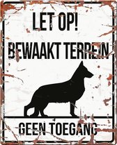 D&D Waakbord / Warning sign square german s. n Wit 20x25cm