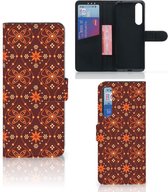 Telefoonhoesje Sony Xperia 1 II Wallet Book Case Batik Brown