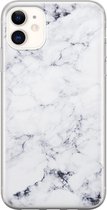 iPhone 11 hoesje siliconen - Marmer grijs - Soft Case Telefoonhoesje - Marmer - Transparant, Grijs