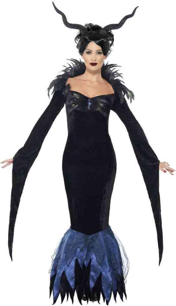 Smiffys Kostuum -M- Lady Raven Zwart
