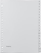 Pergamy tabbladen, ft A4, 23-gaatsperforatie, grijze PP,  A-Z