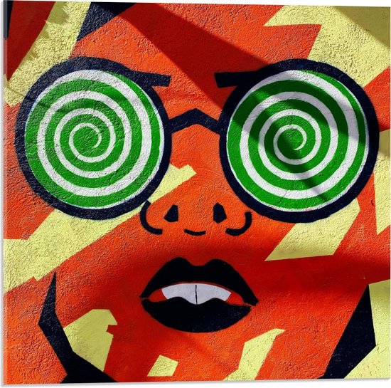 Acrylglas - Kunstige Muurschildering Groene Bril - Foto op Acrylglas (Met Ophangsysteem)