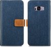 foto van iMoshion Luxe Canvas Booktype Samsung Galaxy S8 hoesje - Donkerblauw