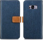 iMoshion Luxe Canvas Booktype Samsung Galaxy S8 hoesje - Donkerblauw