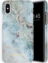 Selencia Maya Fashion Backcover iPhone Xs / X hoesje - Marble Blue