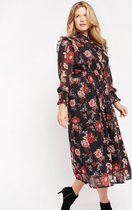 LOLALIZA Maxi jurk met bloemenprint - Rood - Maat 46