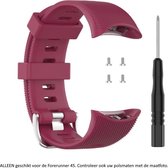 Blauw siliconen bandje voor de Garmin Forerunner 45 (niet voor de S variant!) en Garmin Swim 2 - horlogeband - polsband - strap - siliconen - wine red / purple rubber smartwatch strap