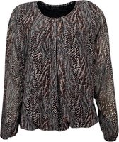 Pink Lady dames blouse LM bruin/roest print - maat M