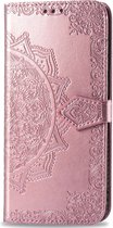 Mandala Booktype iPhone 12 Mini hoesje - Rosé Goud