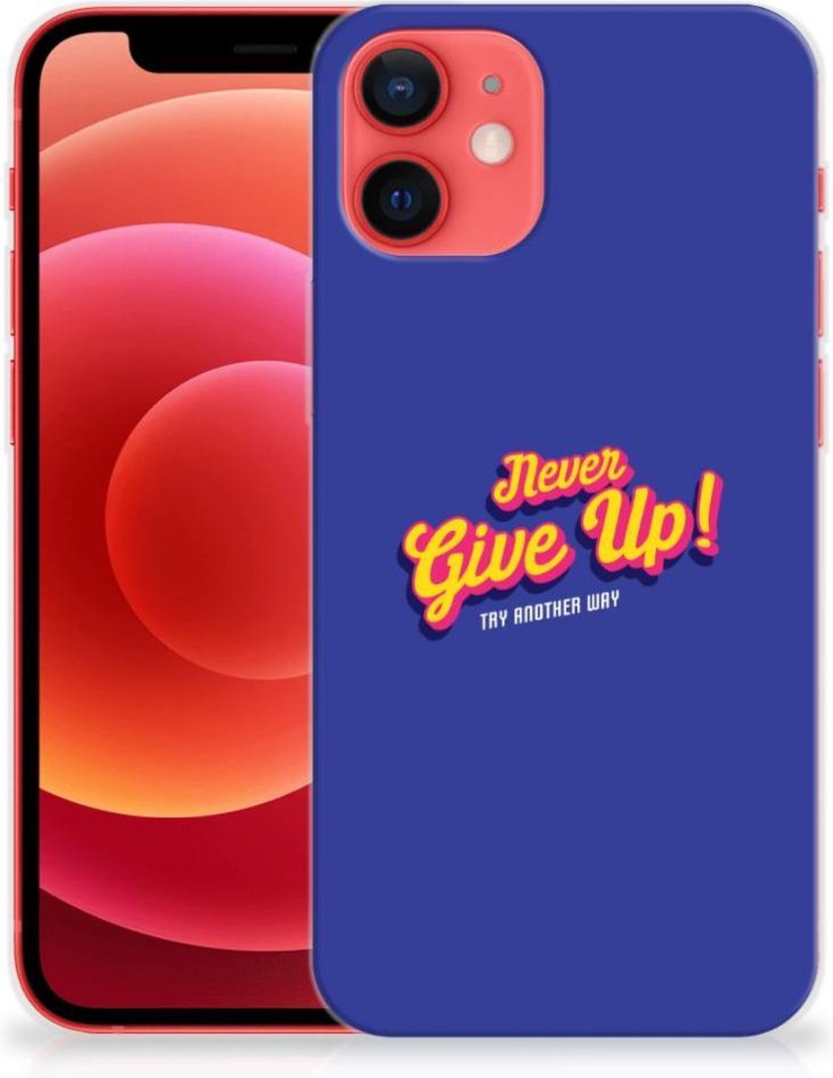iPhone 12 Mini Siliconen hoesje met naam Never Give Up