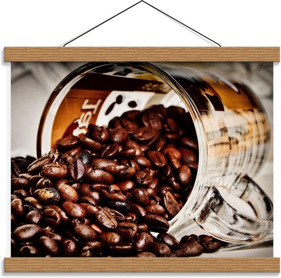 Schoolplaat – Omgevallen Blik koffiebonen - 40x30cm Foto op Textielposter (Wanddecoratie op Schoolplaat)