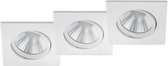 LED Spot 3 Pack - Inbouwspot - Trion Paniro - Vierkant 5W - Dimbaar - Warm Wit 3000K - Mat Wit - Aluminium - 80mm - BSE