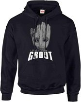 Marvel Guardians Of The Galaxy Hoodie/trui -L- Groot Face Zwart