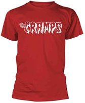 The Cramps Heren Tshirt -S- White Logo Rood