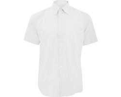 Russell Collectie Heren Korte Mouw Easy Care op maat gemaakt Oxford Shirt (Wit)