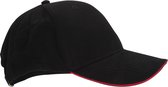 Beechfield Volwassenen Unisex Athleisure Cotton Baseball Cap (Zwart/Klassiek Rood)