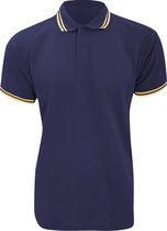 Kustom Kit Heren getipt Piqué Poloshirt met korte mouwen (Marine / Zonnegeel)