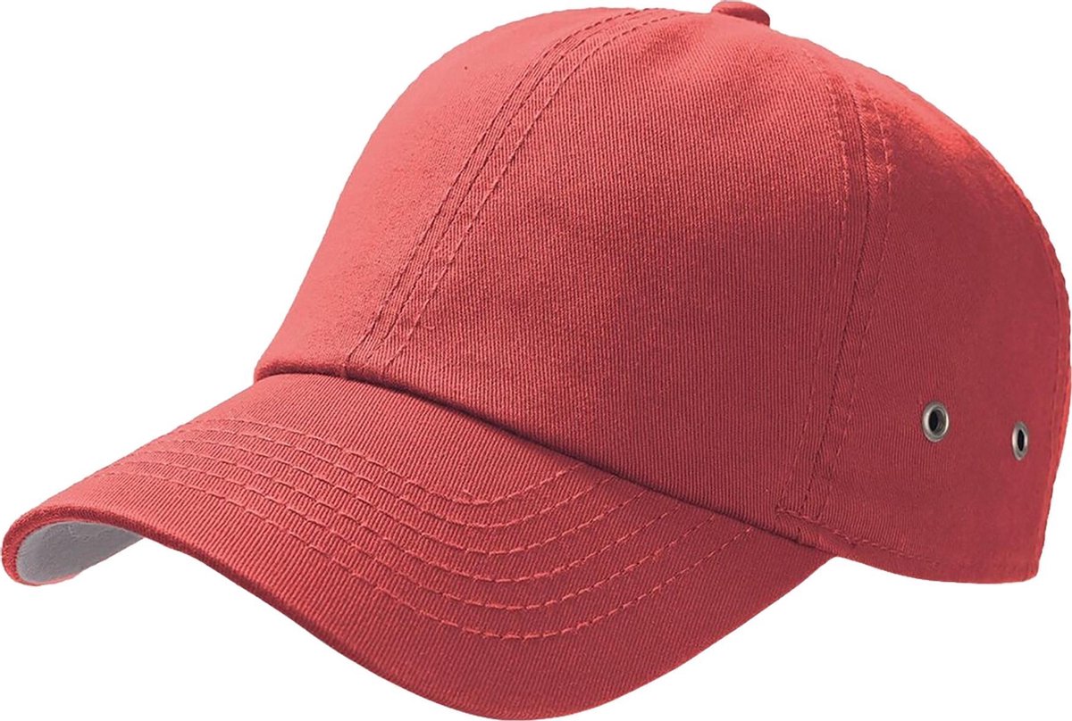 Atlantis Actie 6 Paneel Chino Baseball Cap (Pakket van 2) (Rood)
