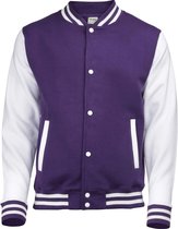 Awdis Kinder Varsity Jacket / Schoolwear (Violet / Wit)
