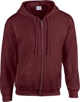 Gildan Zware Blend Unisex Adult Full Zip Hooded Sweatshirt Top (Marron)