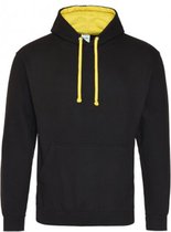 Awdis Varsity Hooded Sweatshirt / Hoodie (Straal Zwart / Zonnegeel)