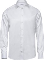 Tee Jays Heren Luxe Comfort Fit Lange Mouw Oxford Shirt (Wit)