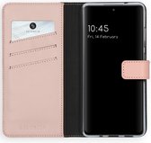 Samsung Galaxy S20 FE Hoesje met Pasjeshouder - Selencia Echt Lederen Booktype - Roze