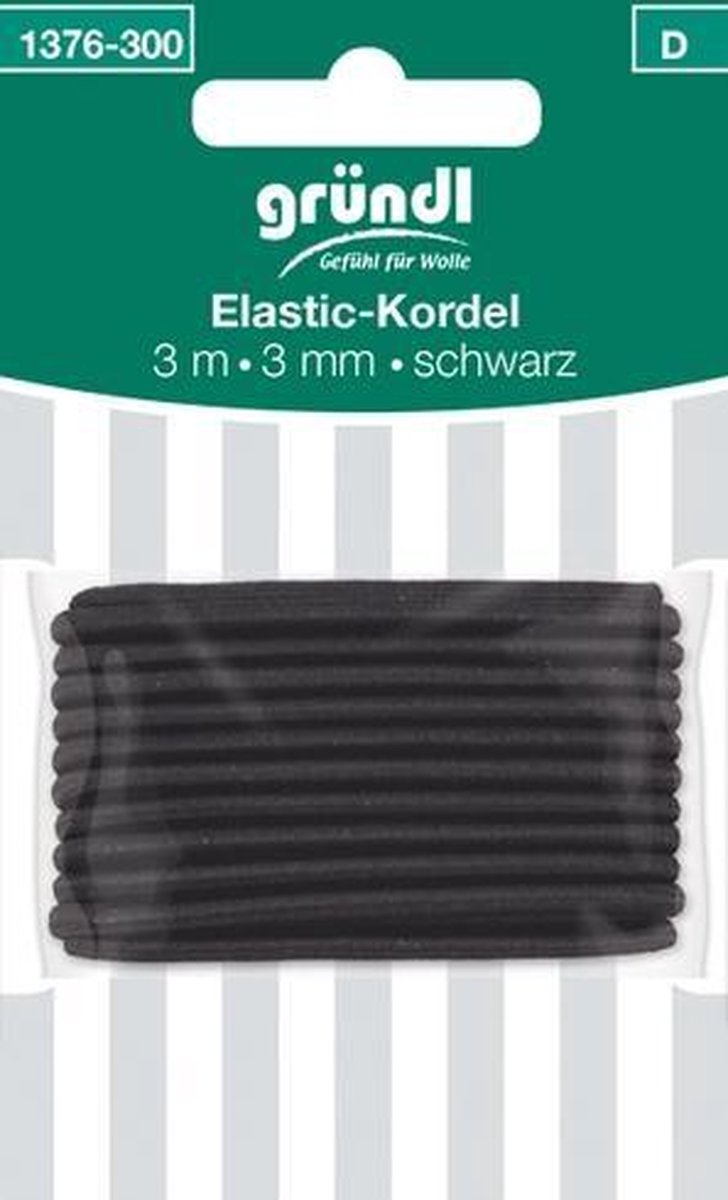 1376-300 Elastisch koord 3mm zwart 3mtr