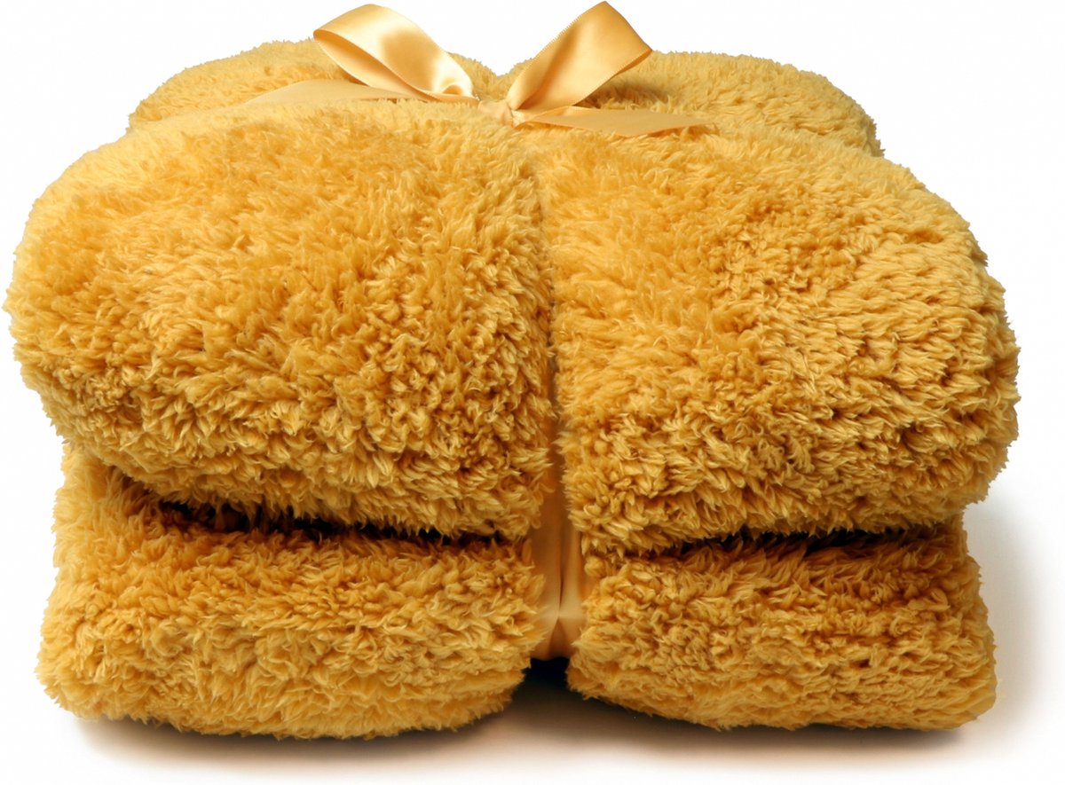Unique Living D- Unique Living | Teddy plaid 150x200cm mellow yellow