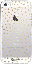 Casetastic Apple iPhone 5 / iPhone 5S / iPhone SE Hoesje - Softcover Hoesje met Design - Golden Hearts Transparant Print