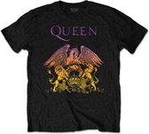 Queen Heren Tshirt -S- Gradient Crest Zwart