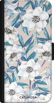 iPhone 11 Pro bookcase leer hoesje - Bloemen / Floral blauw