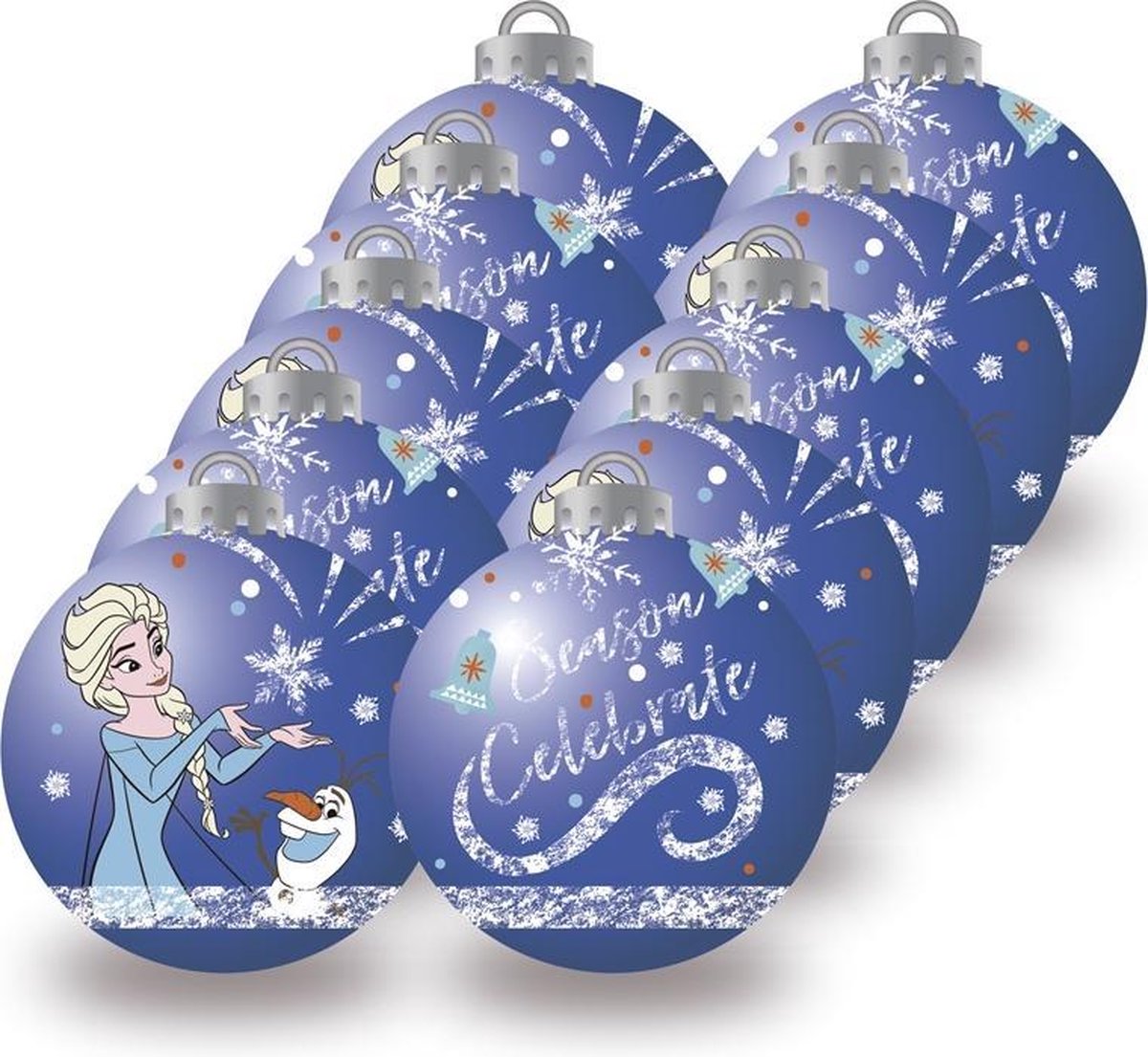 Kerstbal Frozen Memories 10 Stuks Blauw Wit Plastic (Ø 6 cm) | bol.com