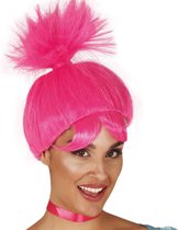 Fiestas Guirca Pruik Troll Dames Synthetisch Roze One-size