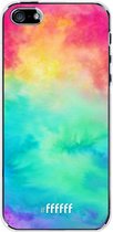 iPhone SE (2016) Hoesje Transparant TPU Case - Rainbow Tie Dye #ffffff