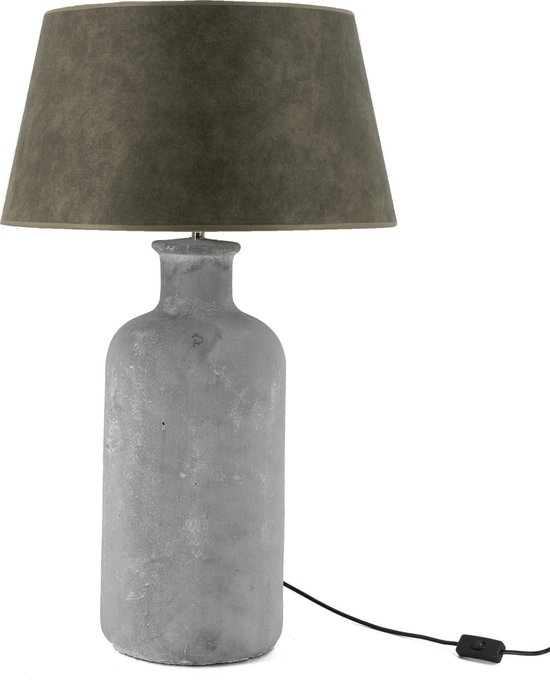 Aardewerk lampenvoet - KY decorations - betonlook tafellamp exclusief  lampenkap | bol.com