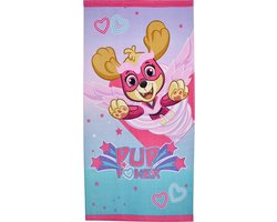 foto van Nickelodeon Strandlaken Paw Patrol Meisjes 140 Cm Katoen Blauw/roze